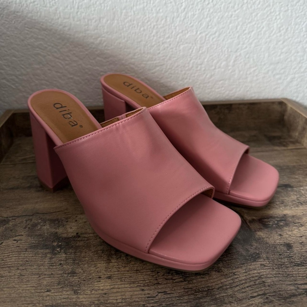 Diba Women's Blush Pink Open-Toe Mules